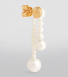 Yellow Gold and Pearl Ruban de Perle Earrings GOODS Harrods   