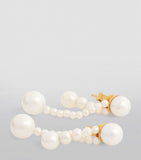 Yellow Gold and Pearl Ruban de Perle Earrings GOODS Harrods   