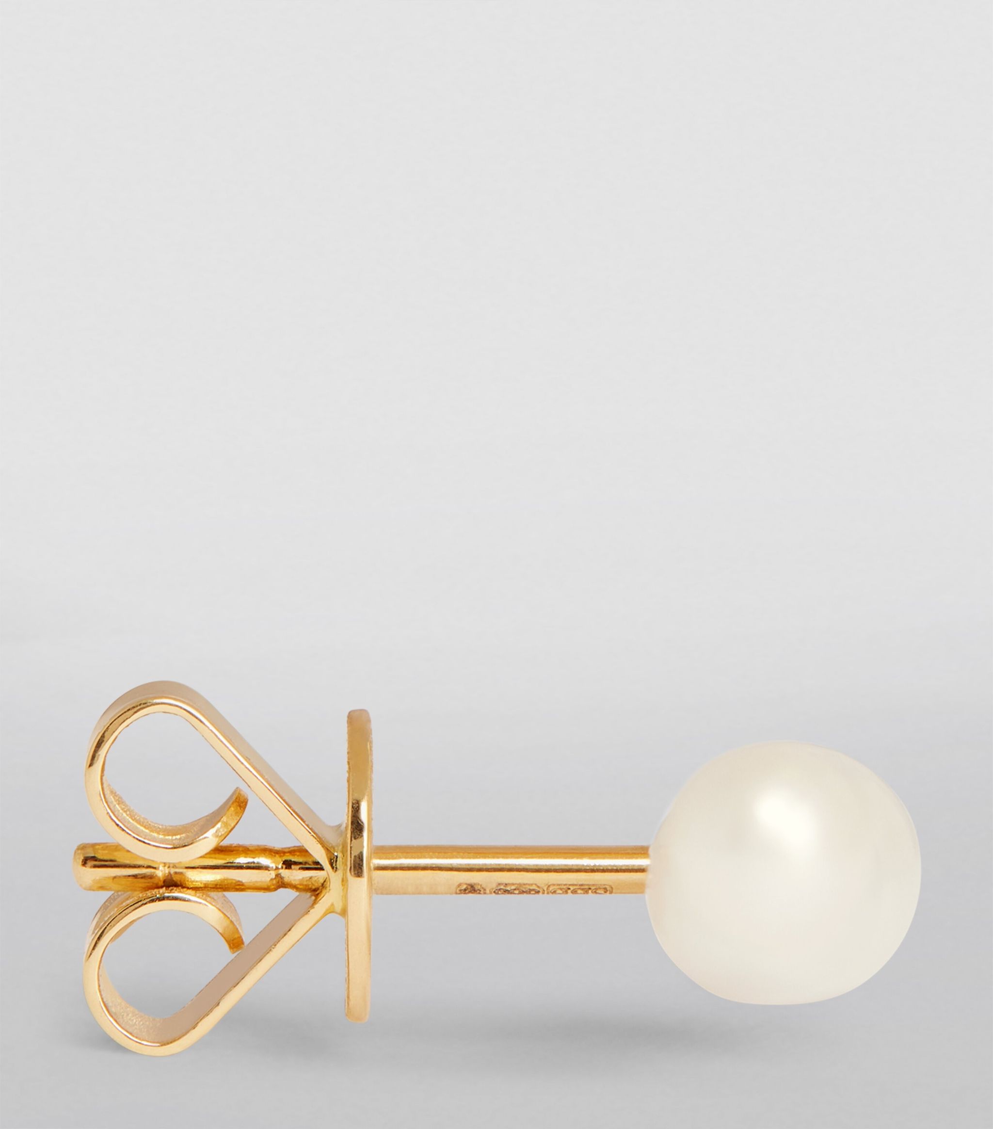 Yellow Gold and Pearl Trois Perle Single Right Earring GOODS Harrods   