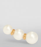 Yellow Gold and Pearl Trois Perle Single Right Earring GOODS Harrods   