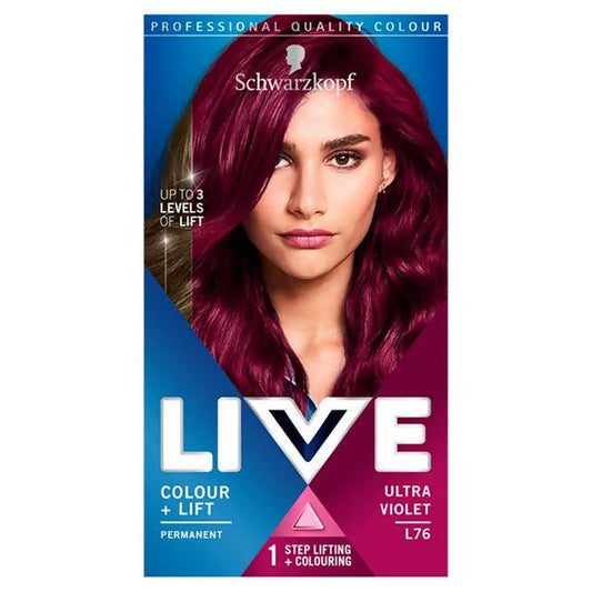 Schwarzkopf Live Intense Colour & Lift Permanent Hair Dye Ultra Violet L76 Beauty at home Sainsburys   