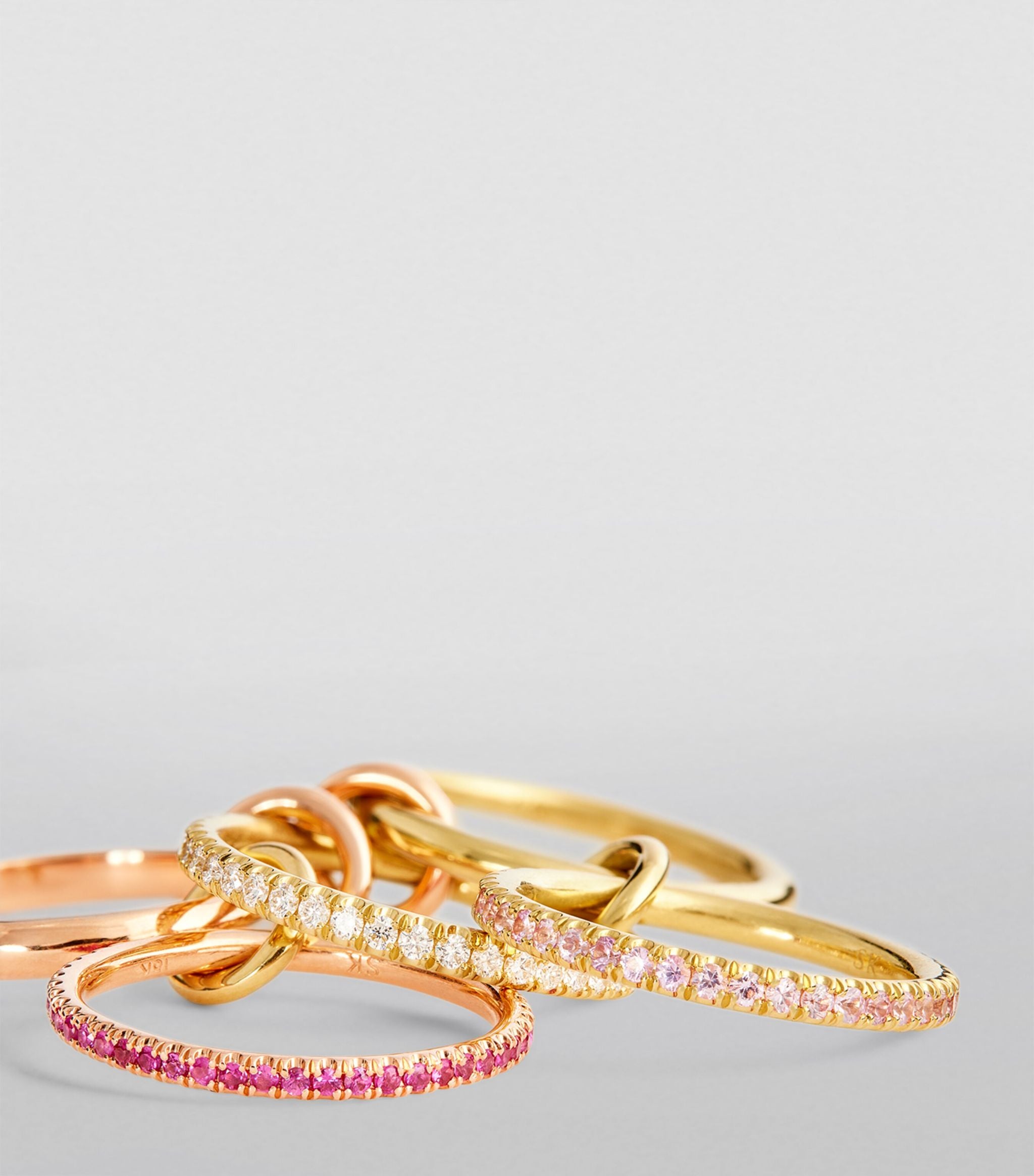 Yellow Gold, Diamond and Pink Sapphire Atlas Ring GOODS Harrods   