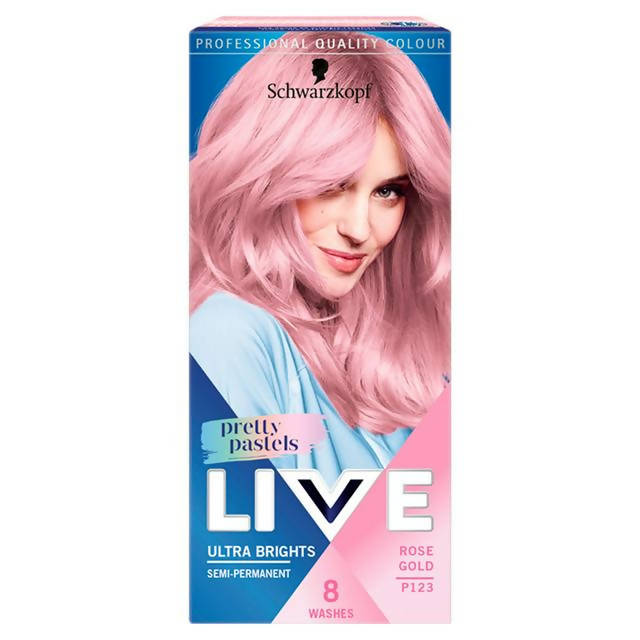 Schwarzkopf Live Pretty Pastels Ultra Bright Semi Permanent Rose Gold P123 Beauty at home Sainsburys   