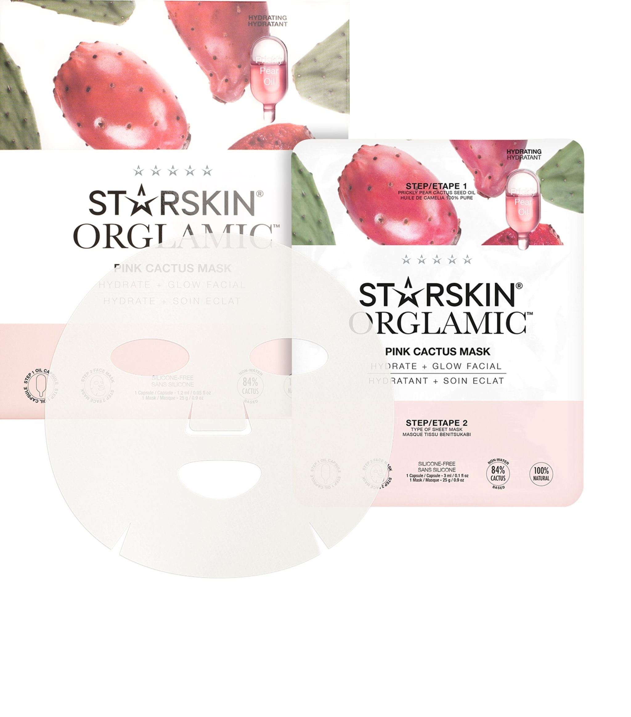 Orglamic Pink Cactus Face Mask (Pack of 4) GOODS Harrods   