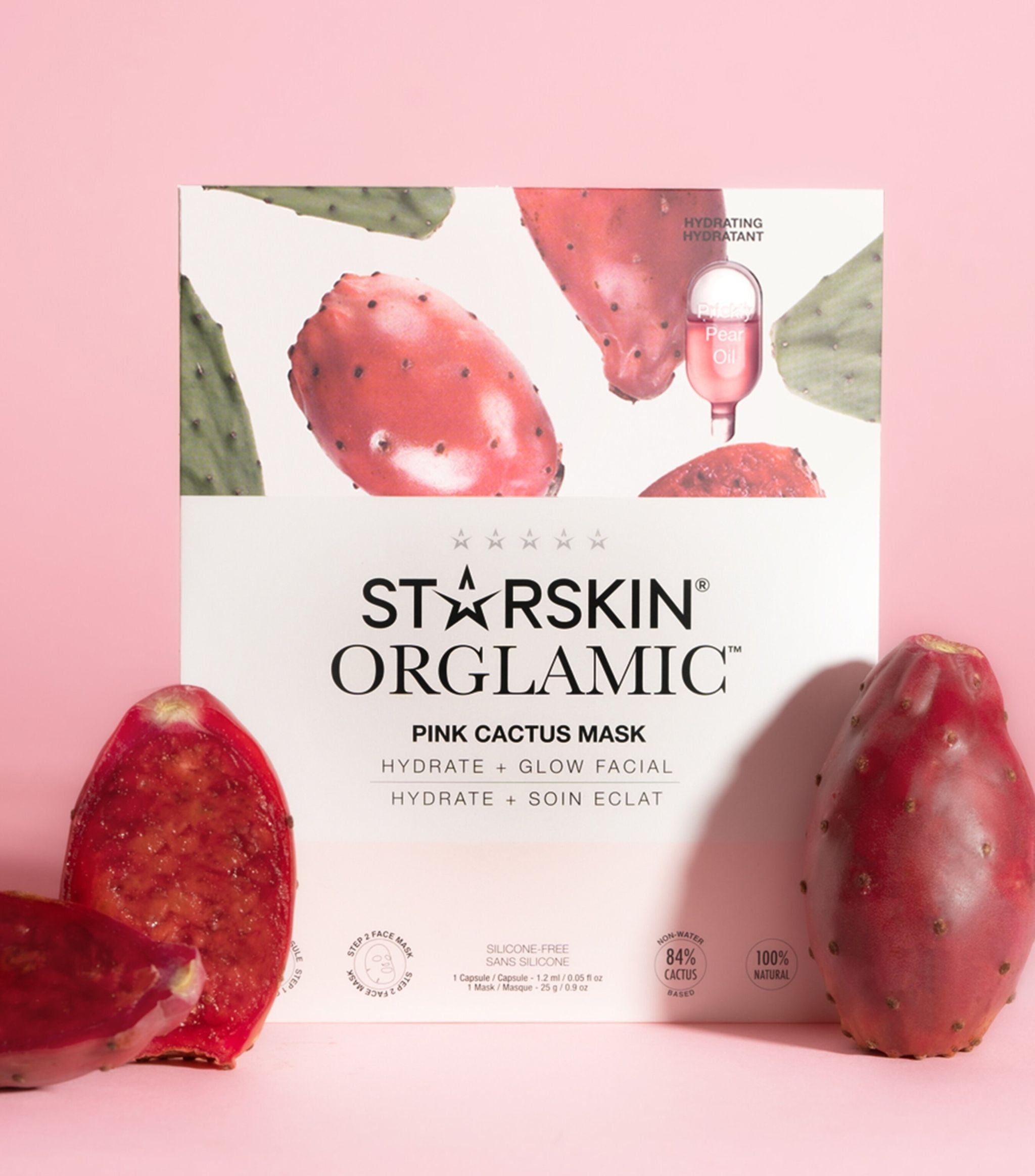 Orglamic Pink Cactus Face Mask (Pack of 4) GOODS Harrods   