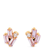 Rose Gold, Diamond and Pink Sapphire Cluster Stud Earrings GOODS Harrods   