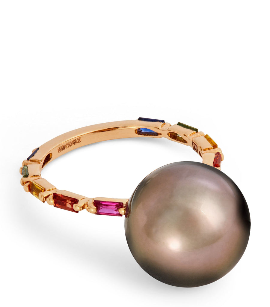 Rose Gold, Pearl and Sapphire Ring