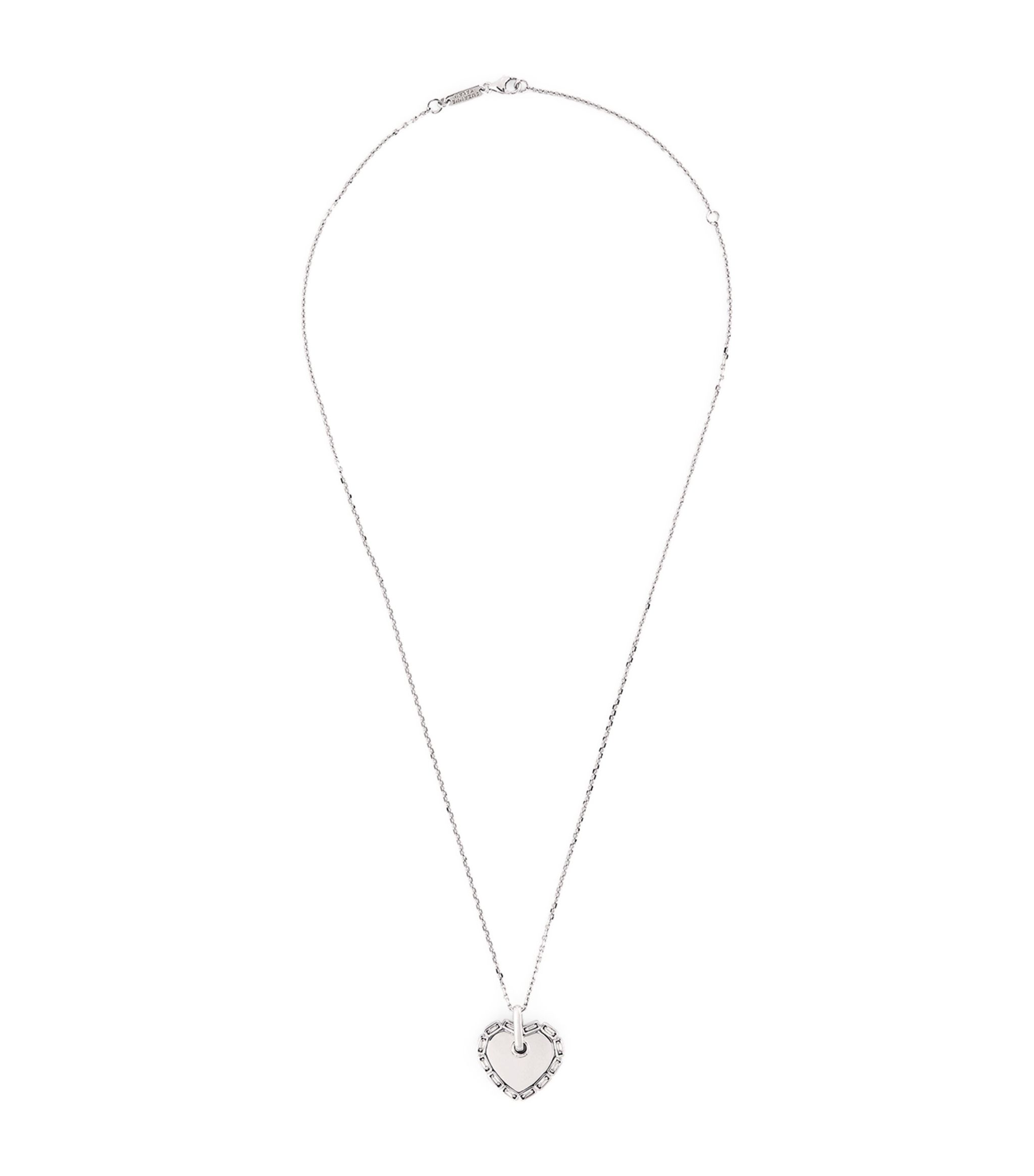 White Gold and Diamond Heart Pendant Necklace GOODS Harrods   