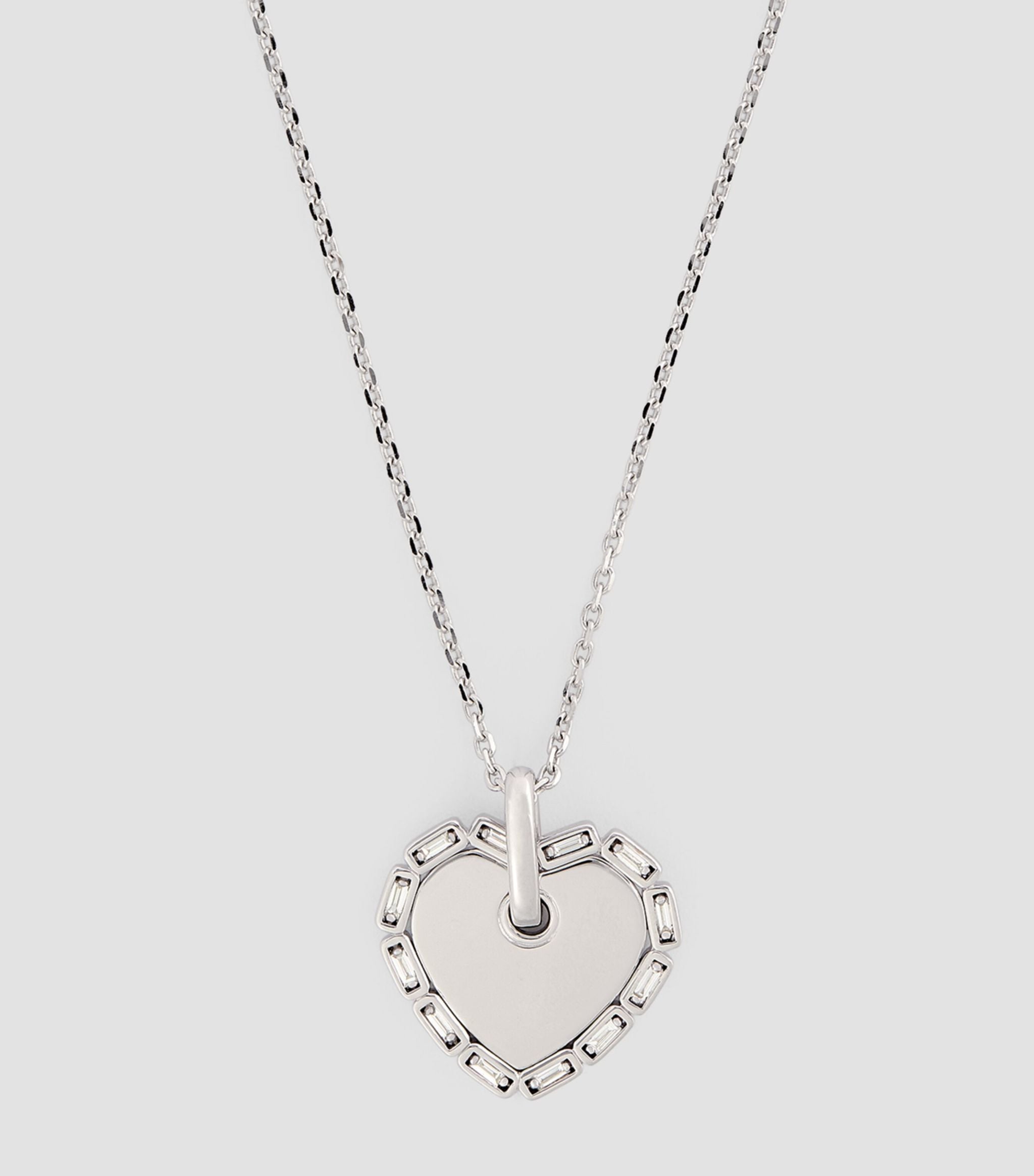 White Gold and Diamond Heart Pendant Necklace GOODS Harrods   