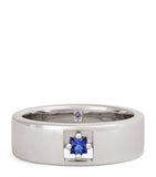 White Gold and Sapphire Inlay Ring GOODS Harrods   