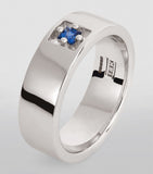 White Gold and Sapphire Inlay Ring GOODS Harrods   