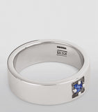 White Gold and Sapphire Inlay Ring GOODS Harrods   