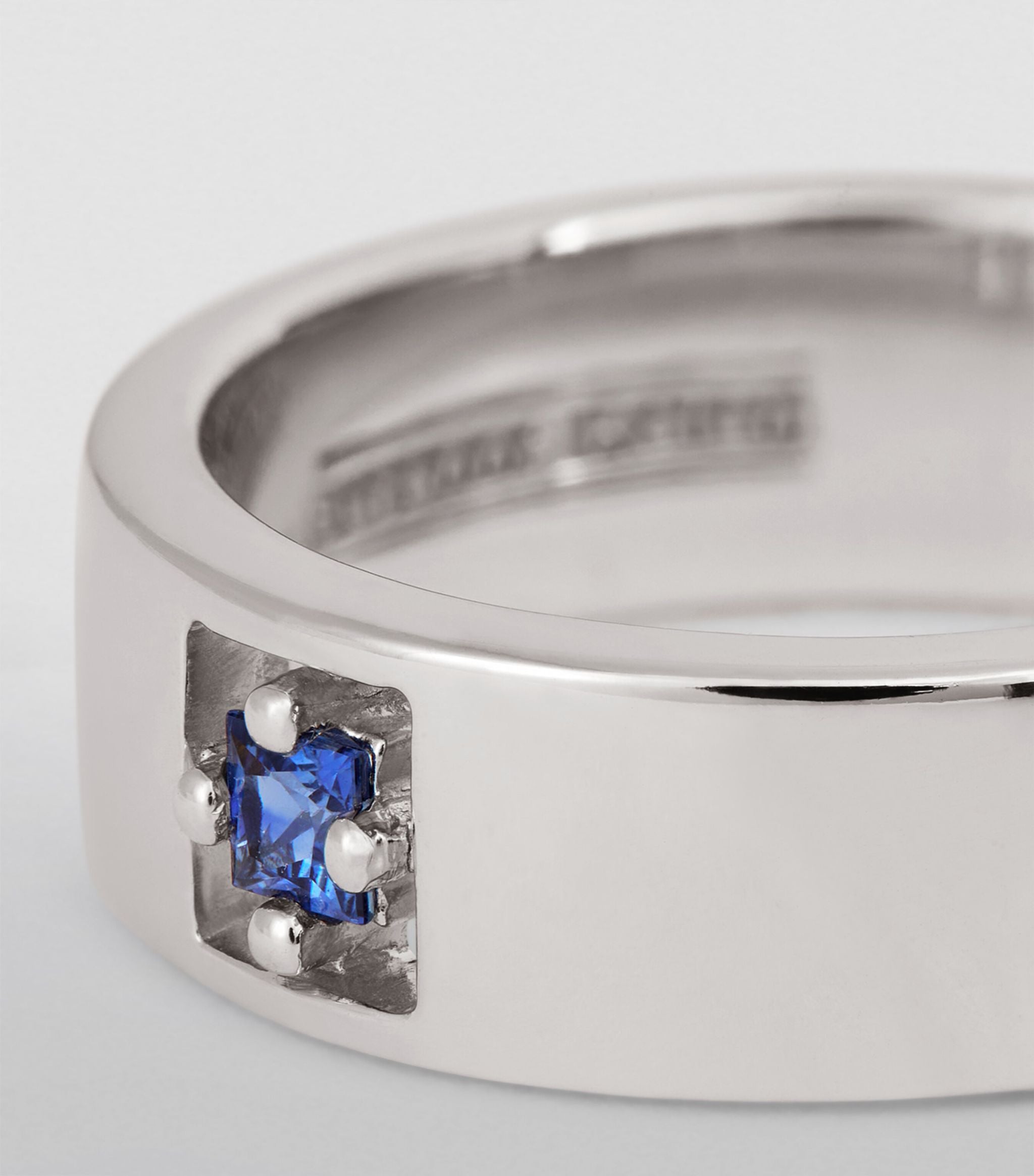 White Gold and Sapphire Inlay Ring GOODS Harrods   