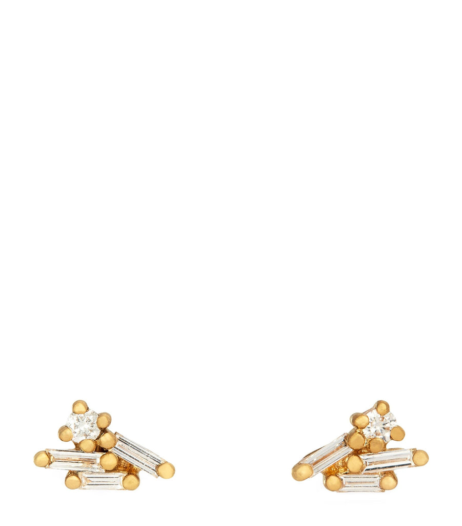 Yellow Gold and Diamond Classic Eva Stud Earrings