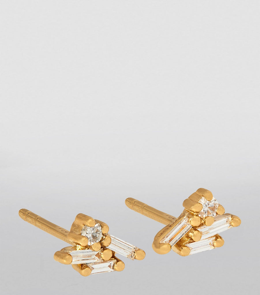 Yellow Gold and Diamond Classic Eva Stud Earrings