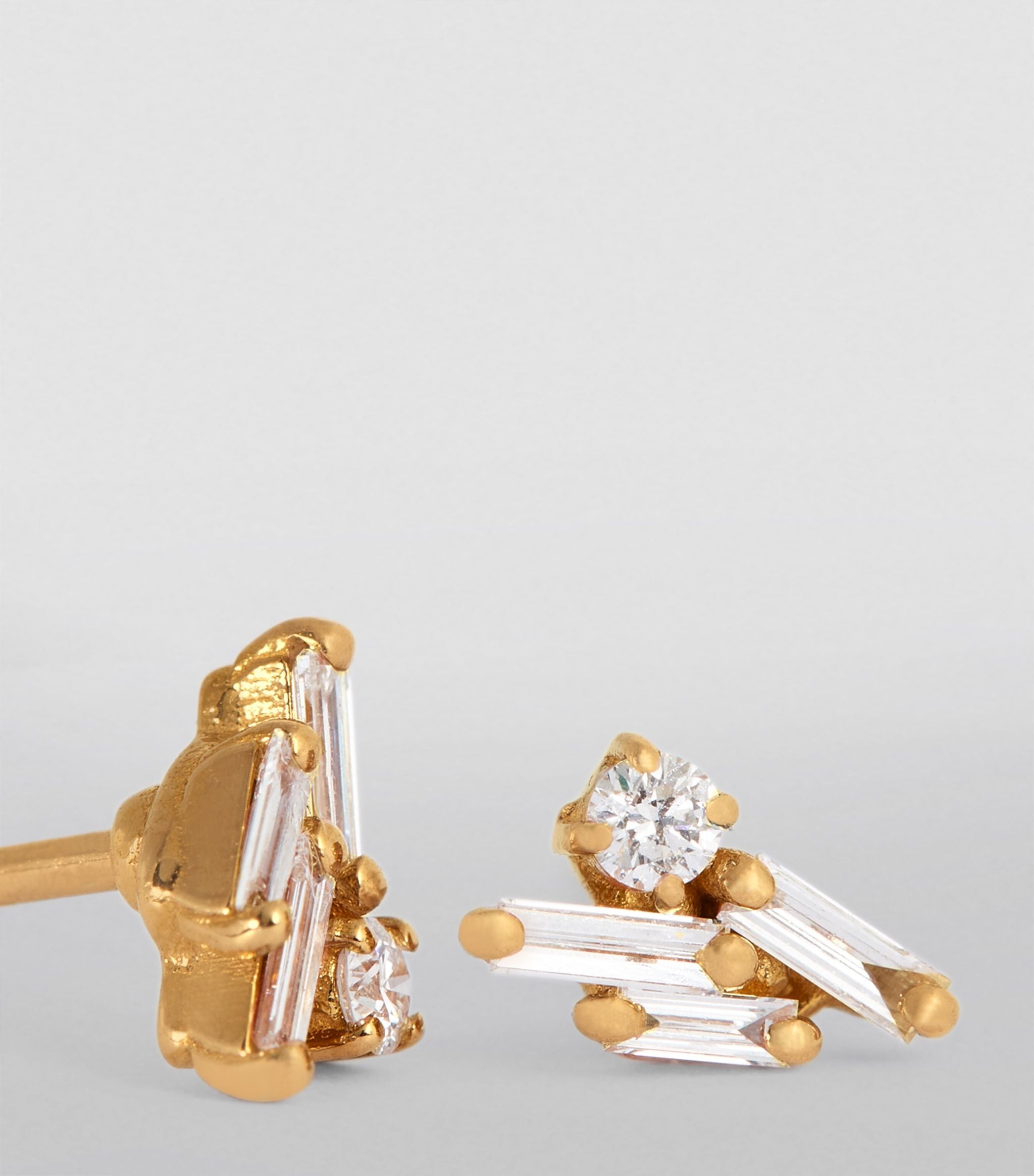 Yellow Gold and Diamond Classic Eva Stud Earrings GOODS Harrods   