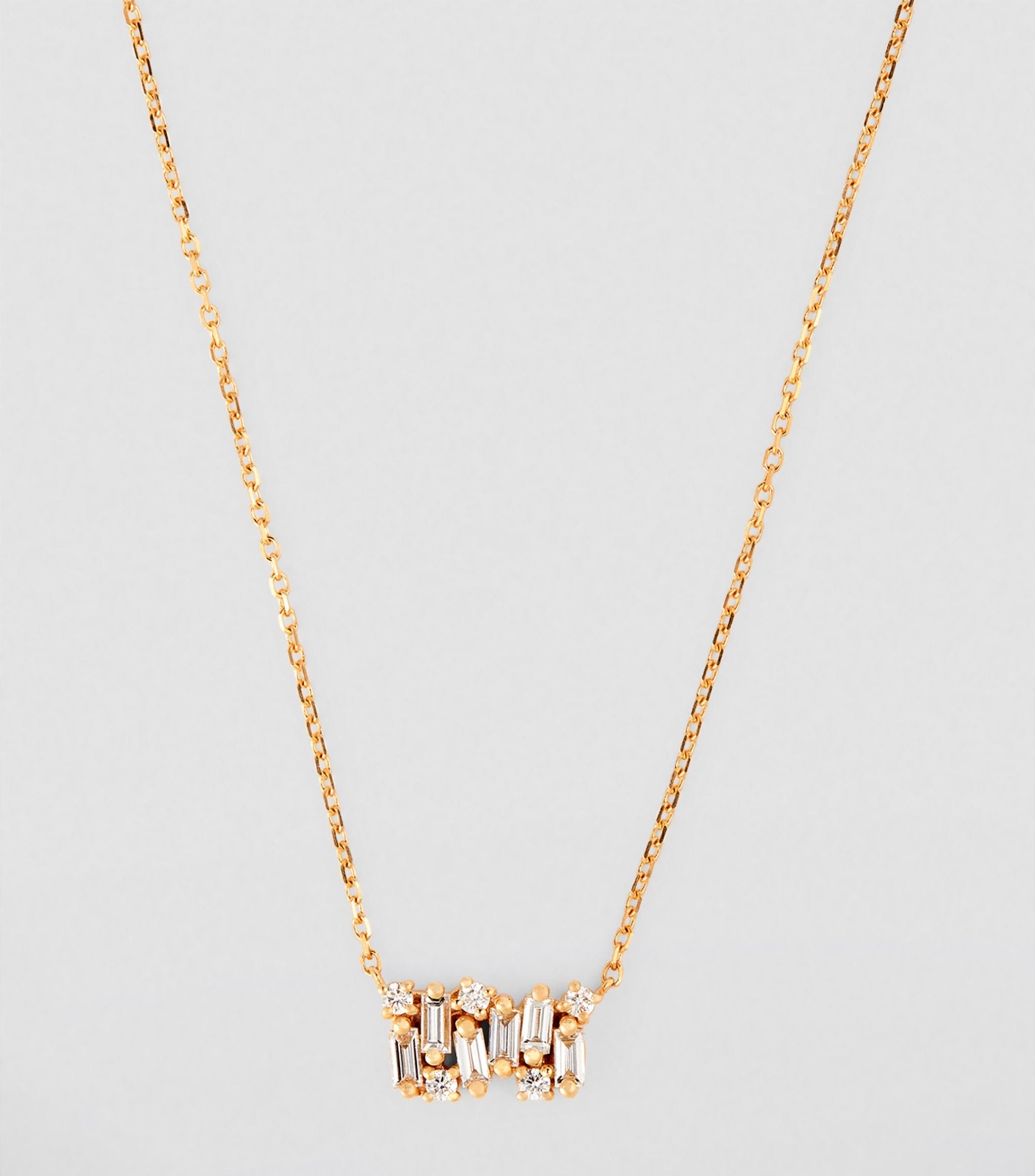 Yellow Gold and Diamond Fireworks Bar Necklace GOODS Harrods   