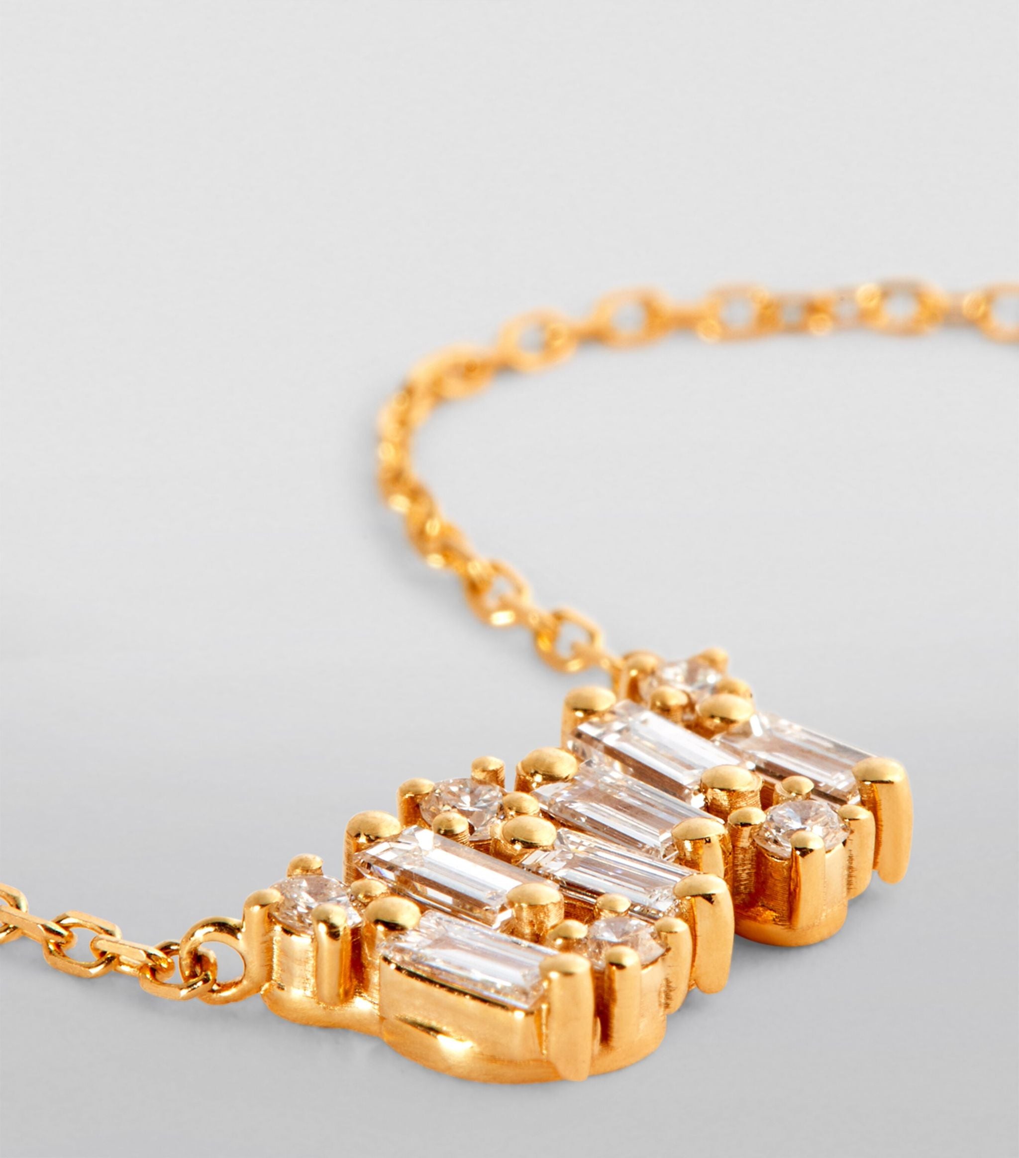 Yellow Gold and Diamond Fireworks Bar Necklace GOODS Harrods   