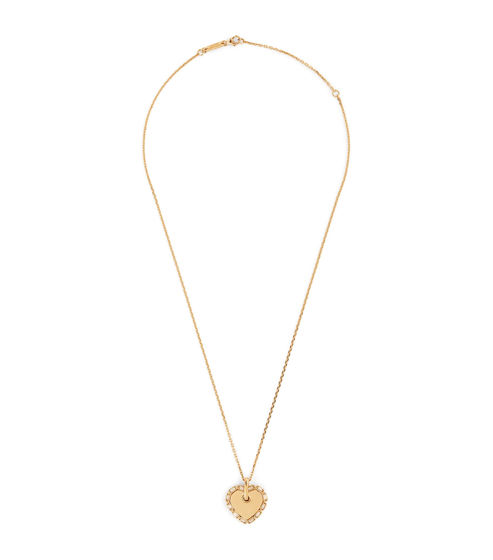 Yellow Gold and Diamond Heart Pendant Necklace GOODS Harrods   