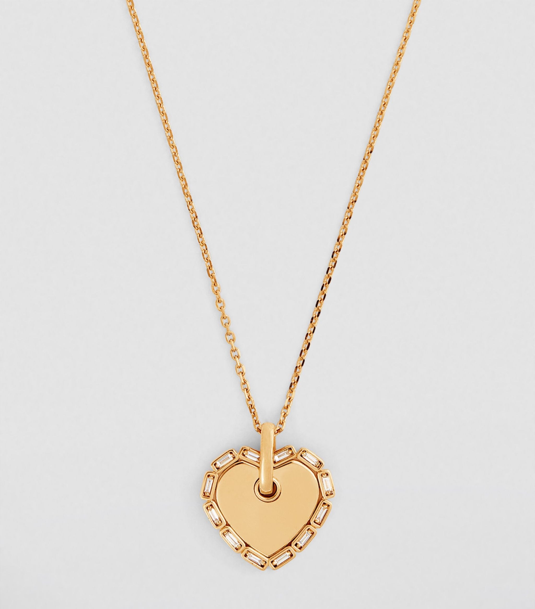 Yellow Gold and Diamond Heart Pendant Necklace GOODS Harrods   