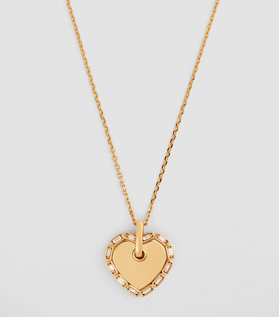 Yellow Gold and Diamond Heart Pendant Necklace