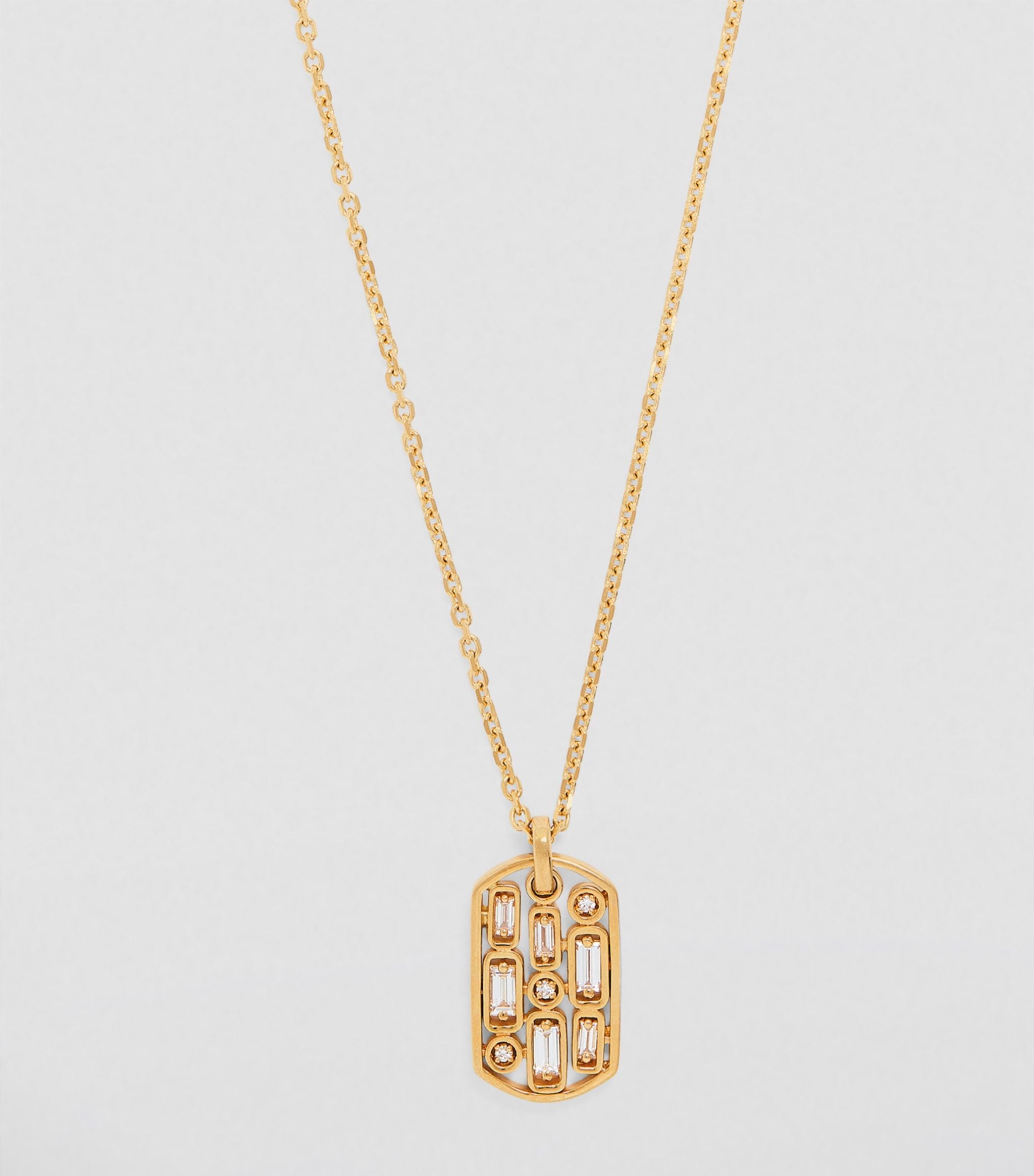 Yellow Gold and Diamond Inlay Necklace GOODS Harrods   