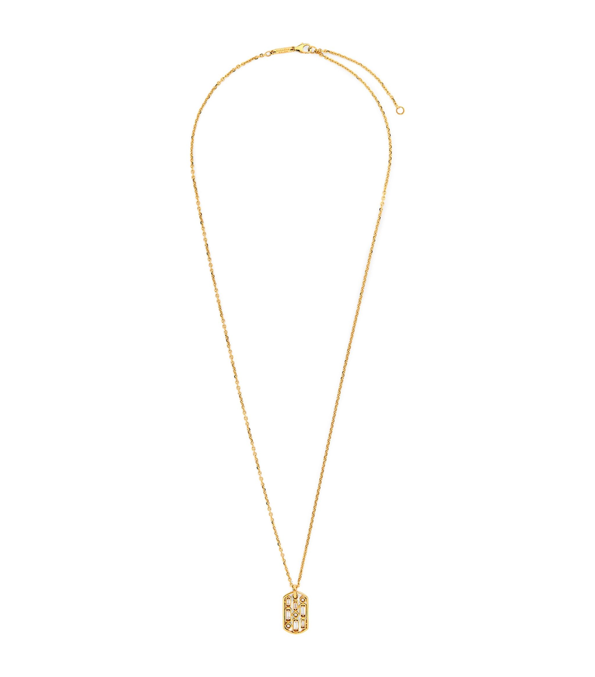 Yellow Gold and Diamond Inlay Necklace GOODS Harrods   