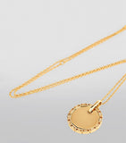 Yellow Gold and Diamond Round Pendant Necklace GOODS Harrods   