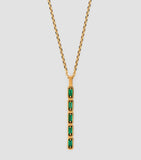 Yellow Gold and Emerald Inlay Bar Necklace GOODS Harrods   