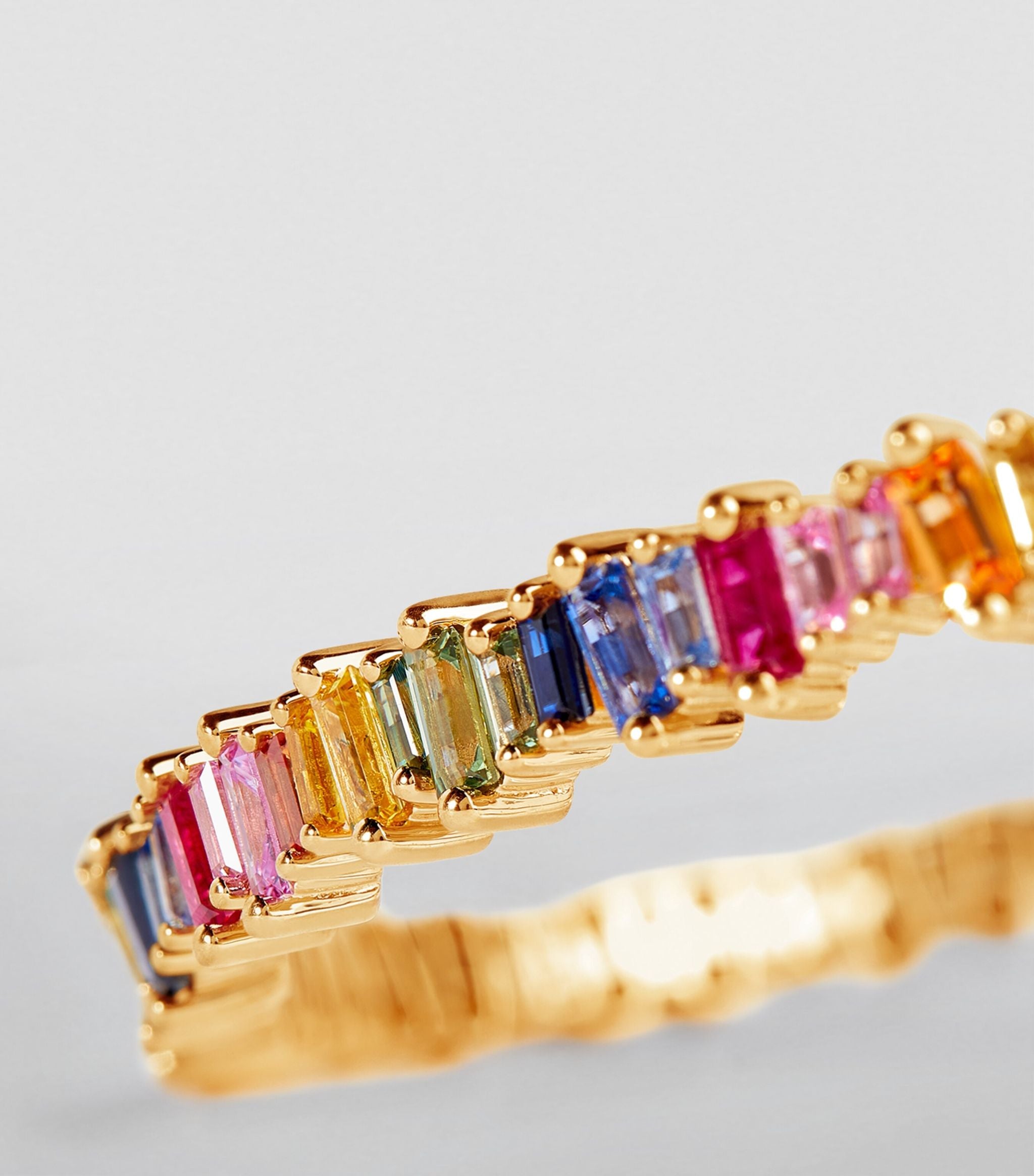 Yellow Gold and Rainbow Sapphire Reborn Bangle GOODS Harrods   