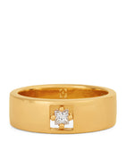 Yellow Gold and White Diamond Inlay Ring GOODS Harrods   