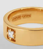 Yellow Gold and White Diamond Inlay Ring GOODS Harrods   