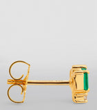 Yellow Gold, Diamond and Emerald Classic Stud Earrings GOODS Harrods   