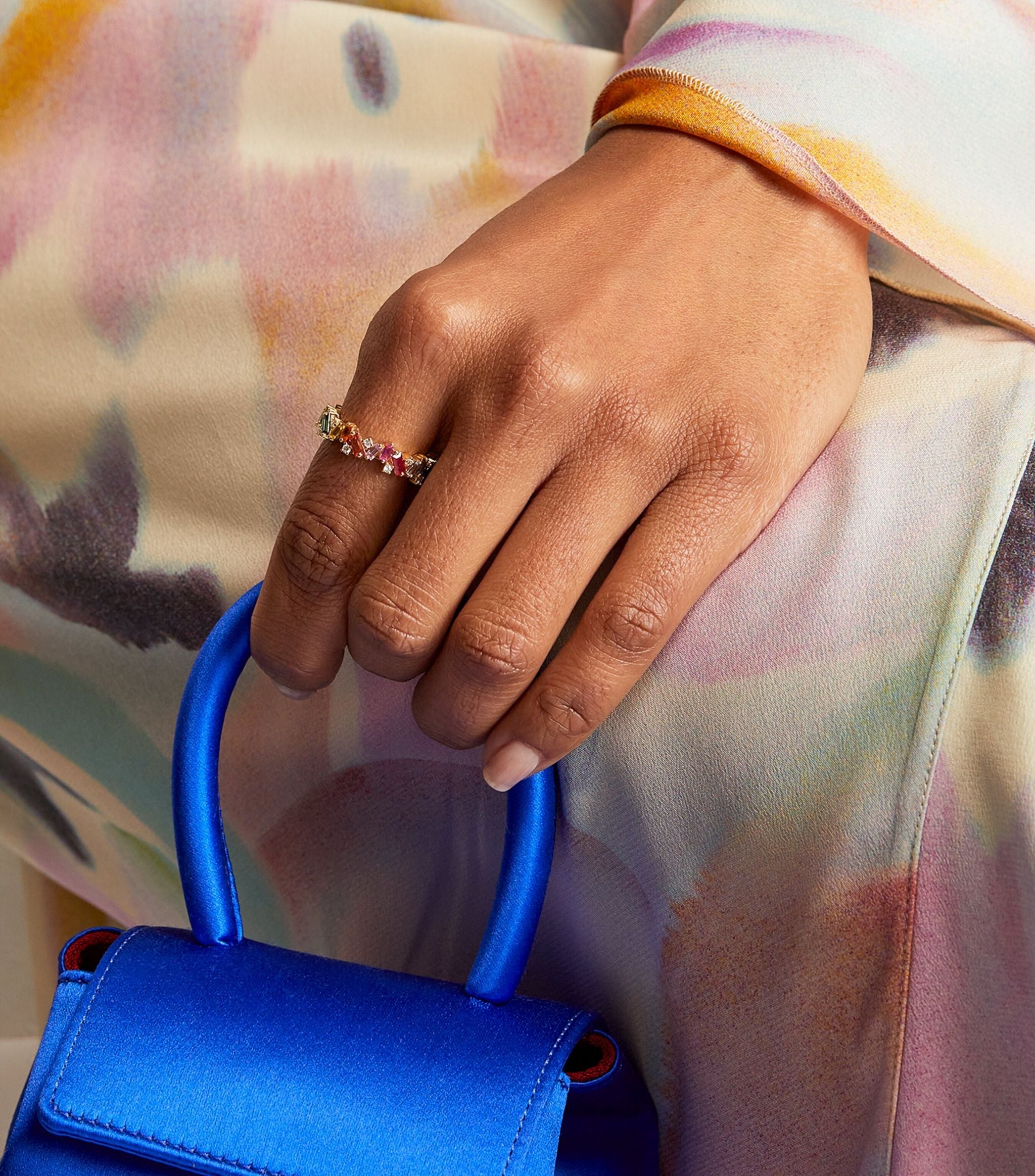 Yellow Gold, Diamond and Rainbow Sapphire Frenzy Ring GOODS Harrods   