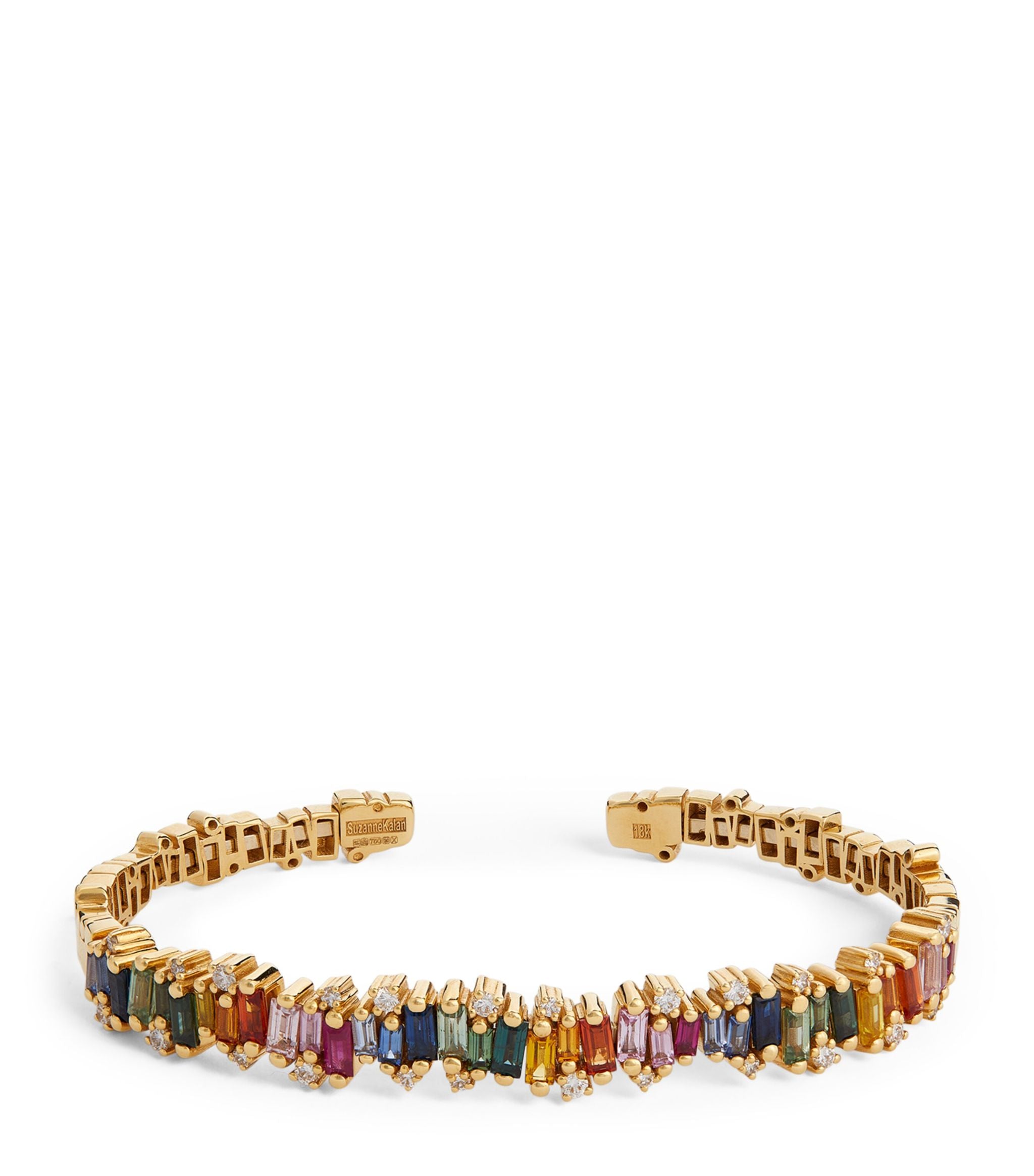 Yellow Gold, Diamond and Sapphire Fireworks Rainbow Bangle GOODS Harrods   