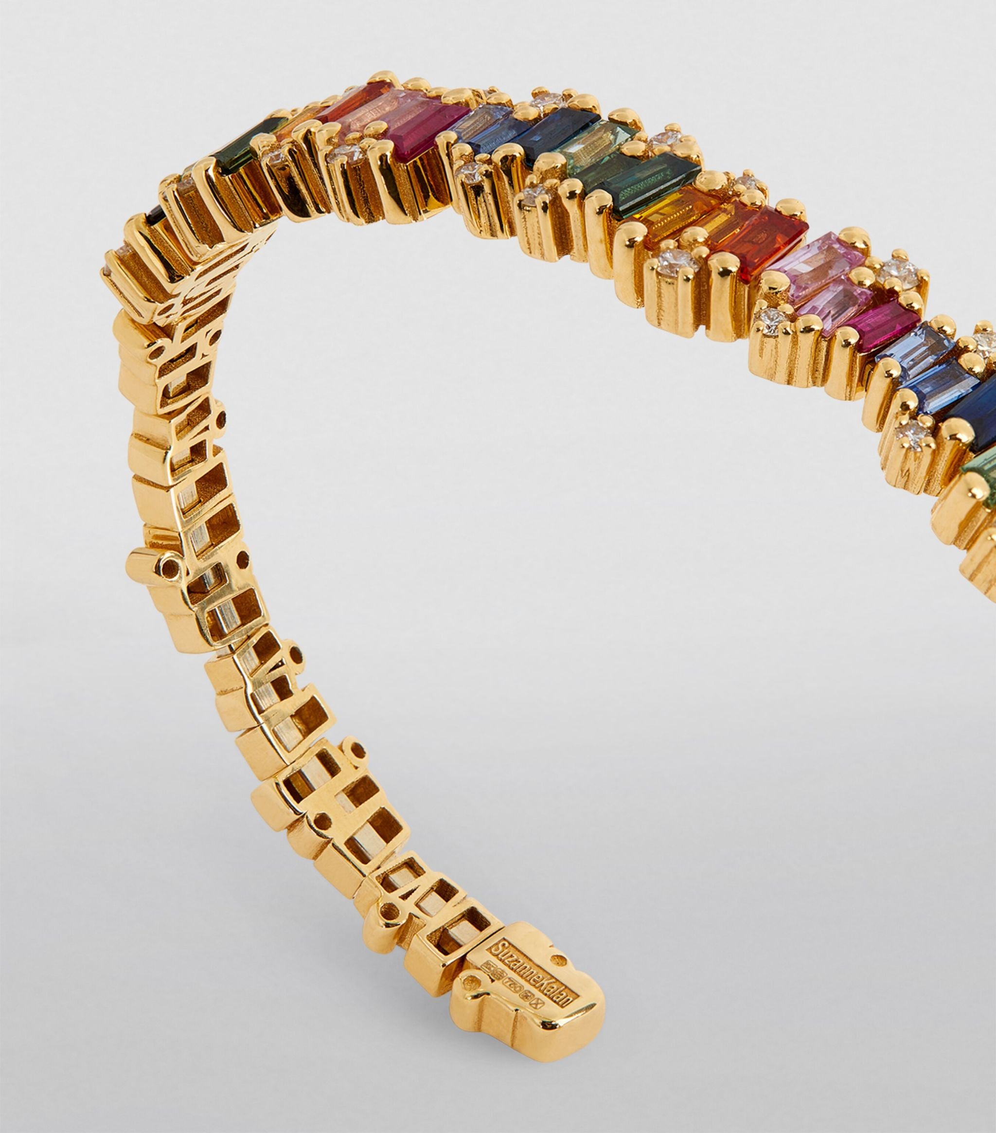 Yellow Gold, Diamond and Sapphire Fireworks Rainbow Bangle GOODS Harrods   