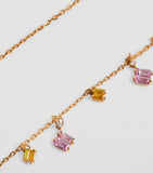 Yellow Gold, Diamond and Sapphire Pastel Dangle Necklace GOODS Harrods   