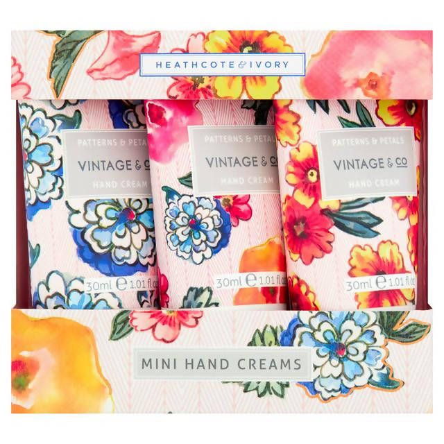 Heathcote & Ivory Vintage Pattern & Petals Hand Creams x3 30ml