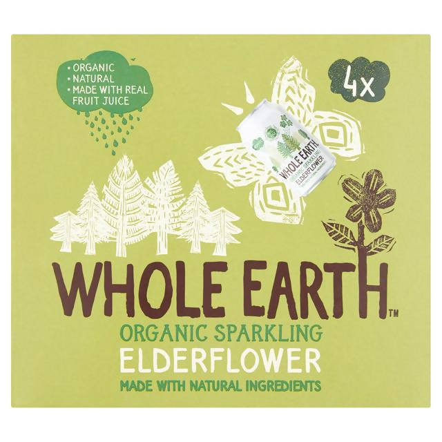 Whole Earth Organic Sparkling Elderflower 4x330ml