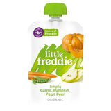 Little Freddie Simply Carrot, Pumpkin Pea & Pear Stage 1 +6m Smooth 100g baby meals Sainsburys   