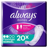 Always Dailies Fresh & Protect Flexistyle Panty Liners Normal x 20 bladder weakness Sainsburys   