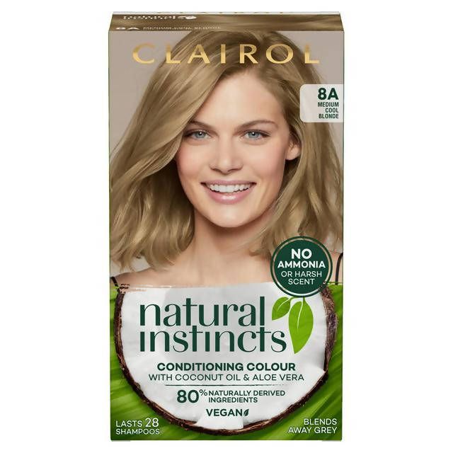 Clairol Natural Instincts Semi-Permanent Hair Dye Medium Cool Blonde 8A