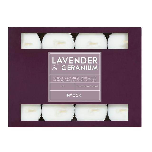 Sainsbury's Home Tealights Lavender & Geranium 24Pk