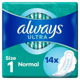 Always Ultra Normal (Size 1) Sanitary Towels Wings x14 feminine care Sainsburys   