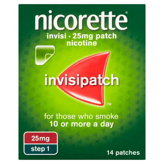 Nicorette Step 1 Invisi Patch Nicotine 25mgx14 smoking control Sainsburys   