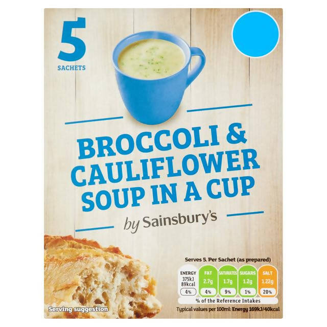 Sainsbury's Broccoli & Cauliflower Soup in a Cup x5 22g