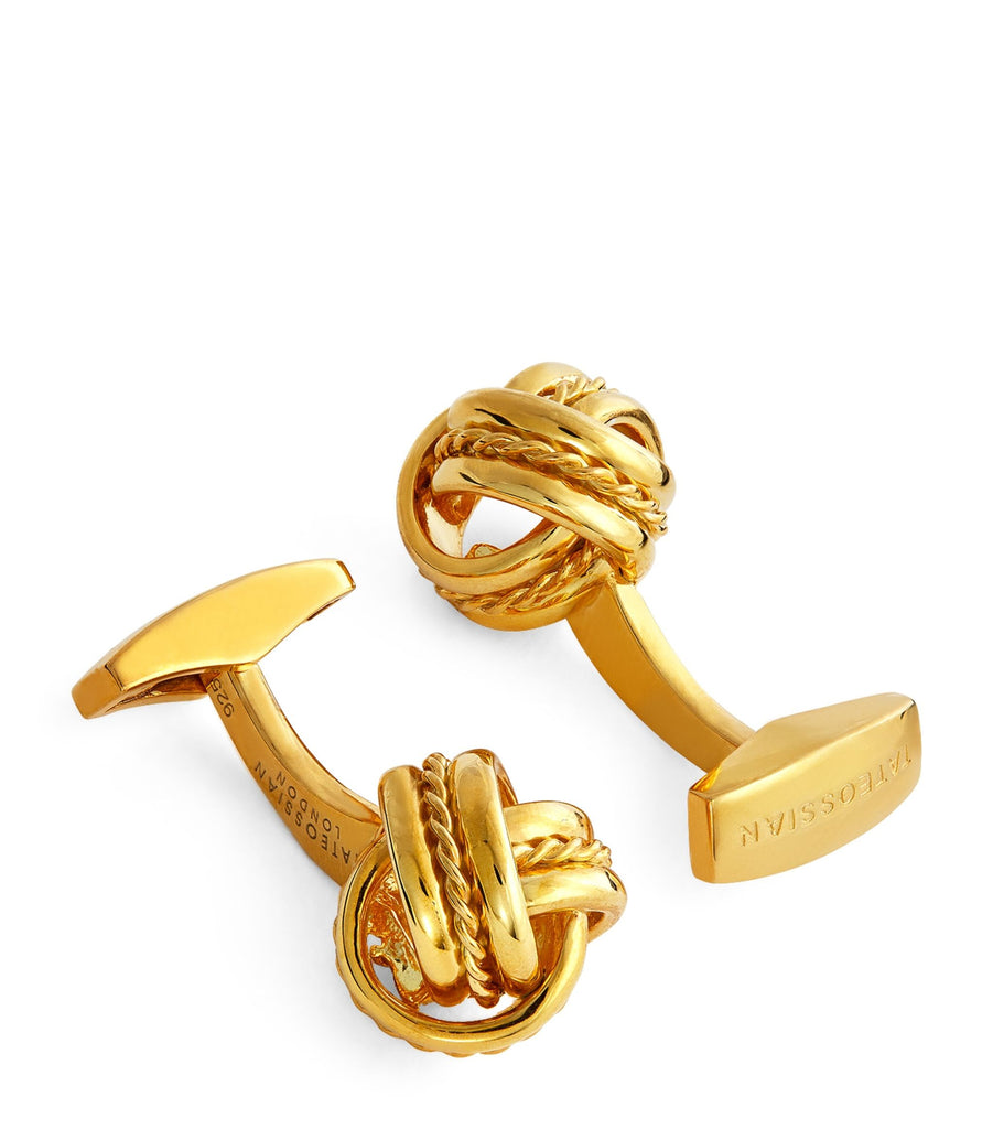 Gold-Plated Silver Knot Cufflinks