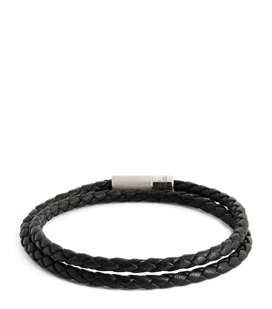 Leather Double-Wrap Braided Bracelet