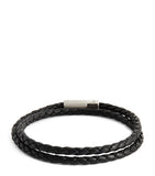 Leather Double-Wrap Braided Bracelet GOODS Harrods   