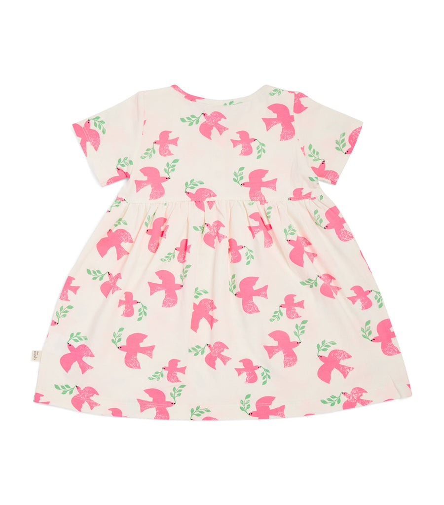 Stretch-Cotton Dove Print Dress (6-24 Months)